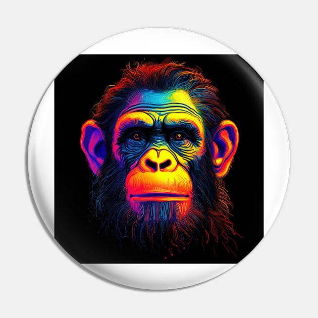 Apes Together Strong Neon Pop Art 3 Pin by AstroRisq