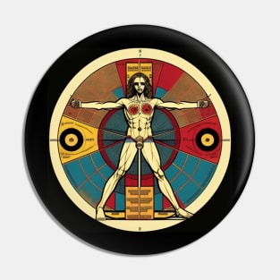 Vitruvian Man Rock n Roll Vinyl Record Vol. 4 Pin