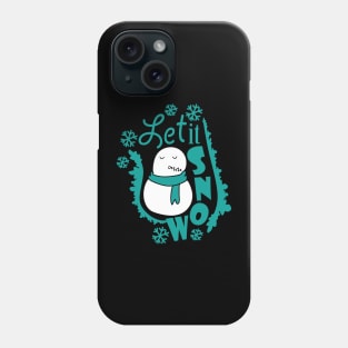 Let It Snow Sleepy Snowman Phone Case