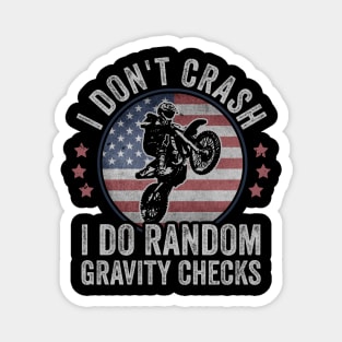 Funny Dirt Biking Dirt Bike Rider Motocross American Flag Magnet