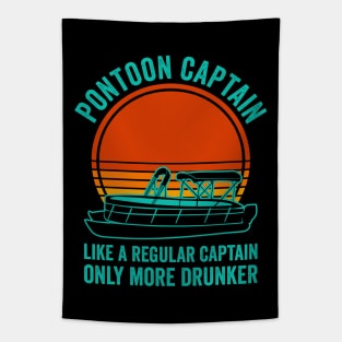 Pontoon Captain Funny Pontoon Boat Lover Tapestry