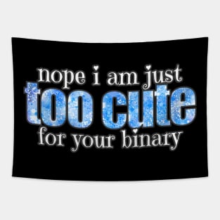 Too Cute for your Binary in Blue Tapestry