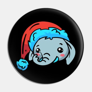 Christmas Jungle Face Elephant Pin