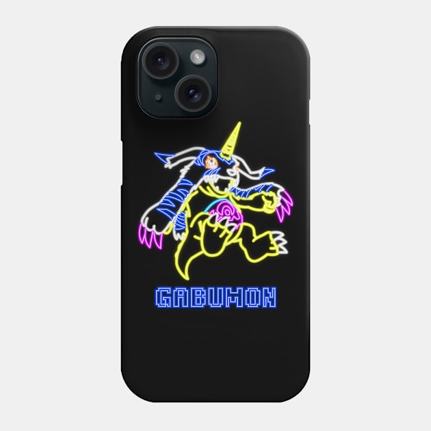 Gabumon Neon Phone Case by AndyDesigns