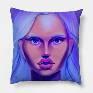 Blue-haired girl Pillow