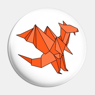 Orange origami dragon Pin