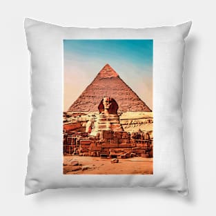 The great Sphinx and great pyramid Pillow