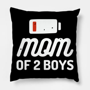 Mom Of Two Boys Pillow