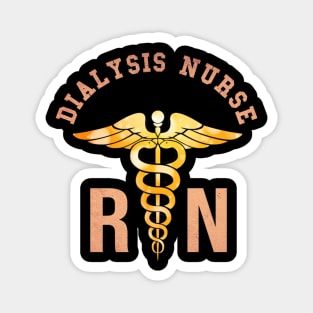 Dialysis Nurse RN Distressed Vintage Caduceus Medical Symbol Magnet