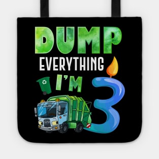 Recycling Trash 3 Years Old Garbage Truck 3rd Birthday Kids Tote