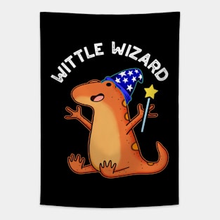 Wittle Wizard Funny Lizard Puns Tapestry