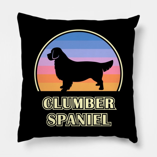 Clumber Spaniel Vintage Sunset Dog Pillow by millersye