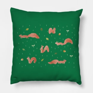 Red Squirrels Pillow