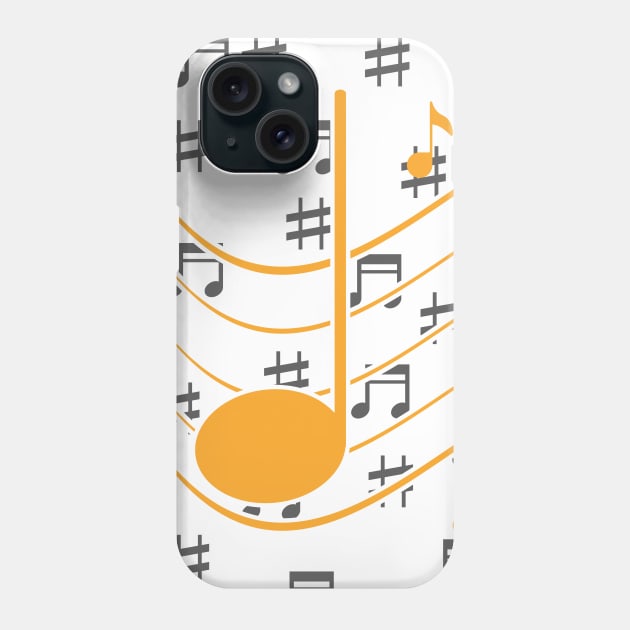 Music Notes Black 2.4 Phone Case by Kiyiya Designs