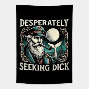 Desperately Seeking Dick - Funny Bearded Sailor - Vintage Book Tapestry