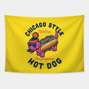 Da Chicago Dog With Text Tapestry