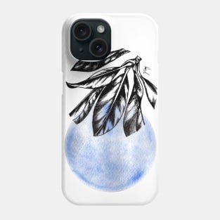 Blue Abstract Leaf Phone Case