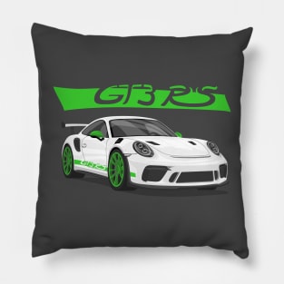 car gt3 rs 911 Green white Pillow