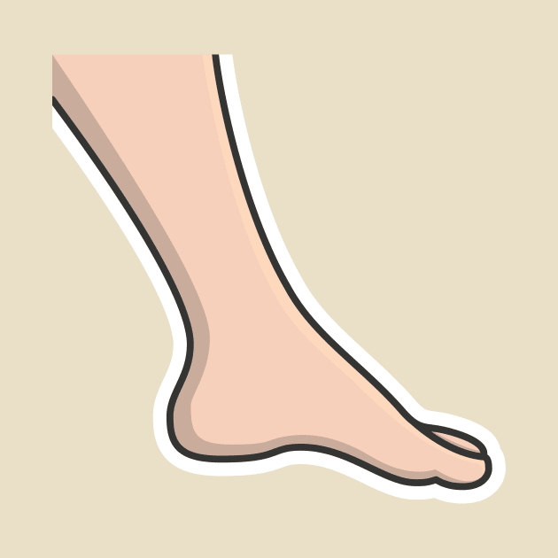 Human Feet Sticker vector illustration. People fashion icon concept. Human foot for medical health care sticker vector design with shadow. by AlviStudio