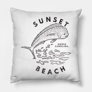 Sunset Beach, NC Summertime Vacationing Mahi Mahi Big Head Fish Pillow
