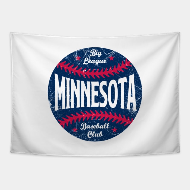 Minnesota Retro Big League Baseball - White Tapestry by KFig21