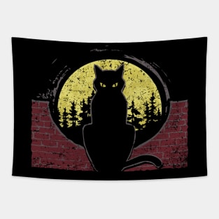 Funny cat in the dark Tapestry