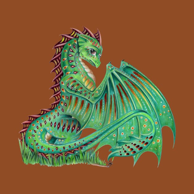 Fancy Patterned Green Dragon by Sandra Staple