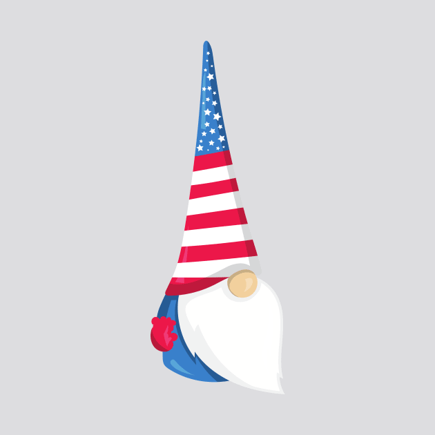 Fourth Of July, Cute Gnome, Independence Day by Jelena Dunčević