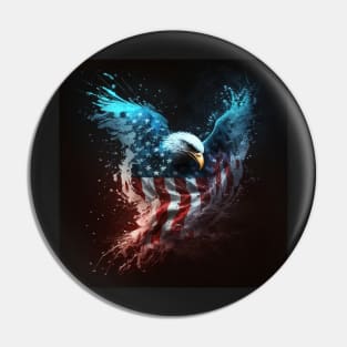 American Eagle and Flag Abstract Art Pin