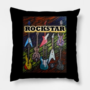 Rockstar with electric guitars Pillow