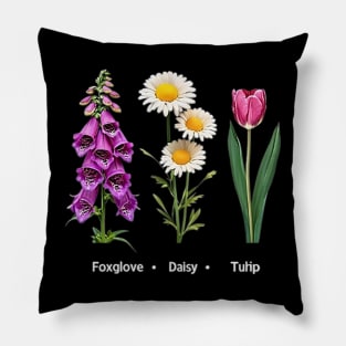 FOXGLOVE-DAISY-TULIP Pillow