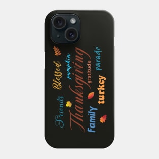 Fun Thanksgiving Word Cloud Phone Case