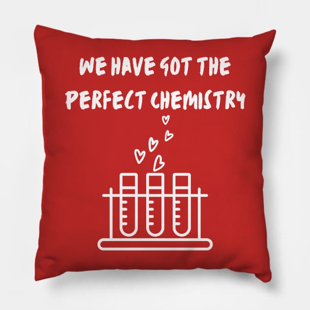 Perfect Chemistry Happy Valentine’s Day Design Pillow by mook design