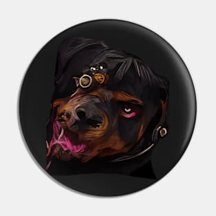 Rottweiler Steampunk gothic art Pin