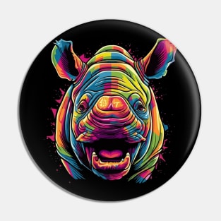 Rhinoceros Smiling Pin