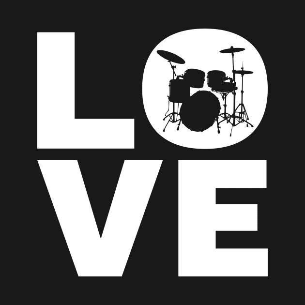 Love Drumming - I Love Drums | Drummer & Percussionist Gift by OceanRadar