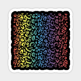 Bright rainbow leopard print Magnet