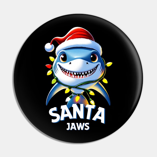 Santa Jaws - Christmas shark Pin by MadeBySerif