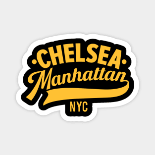 Chelsea Manhattan NYC- Minimal Neighborhood Typo Art Magnet