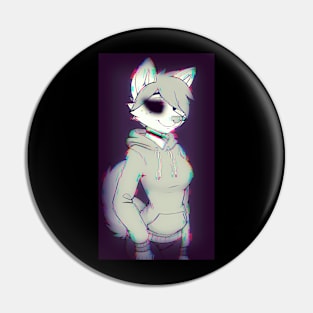 Custom Furry Design, Glitchwave Edition Pin