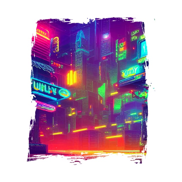 Japan Neon City Lights by star trek fanart and more