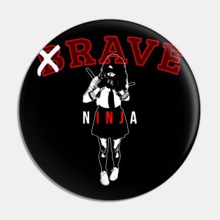 Rave Ninja EDM Techno Gift School Uniform Sword Girl Pin