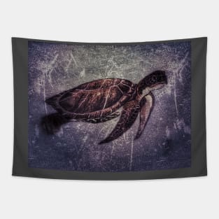 Sea Turtle Grunge Tapestry