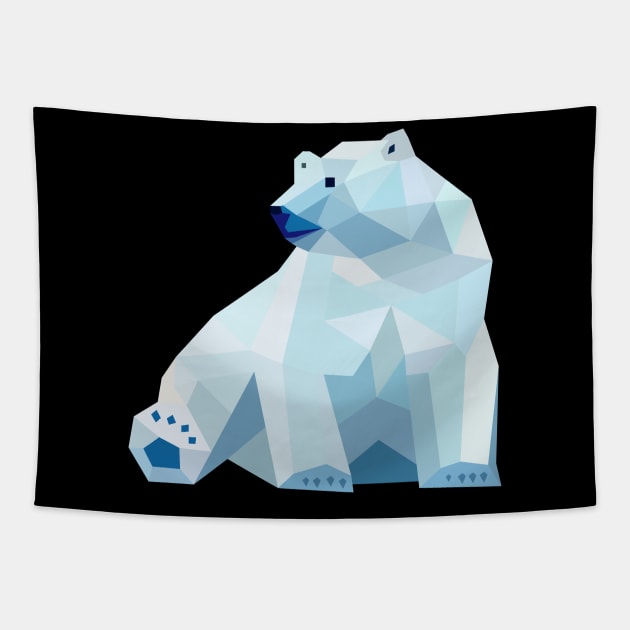 Geometric polar bear Tapestry by Origami Fashion
