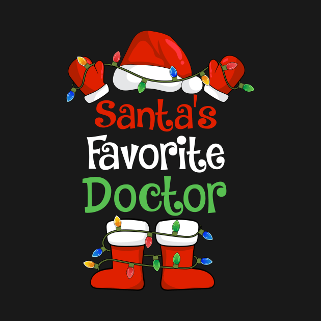 Santa's Favorite Doctor Funny Christmas Pajamas by cloverbozic2259lda