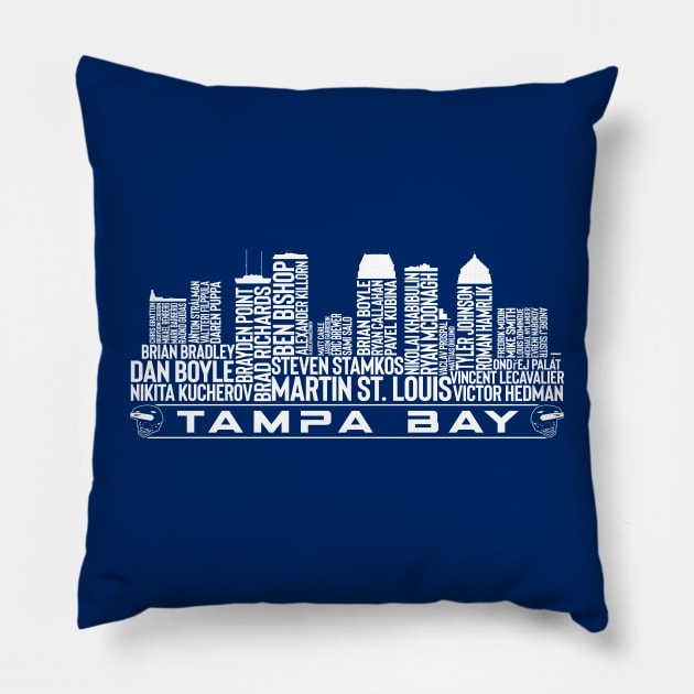 Tampa Bay Hockey Team All Time Legends, Tampa Bay Skyline Pillow by Legend Skyline