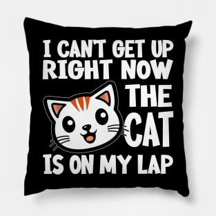 I CAN’T GET UP RIGHT NOW THE CAT IS ON MY LAP Funny Gift For Cat Lovers Pillow