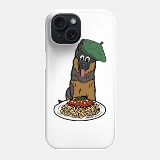 Cute Guard Dog is eating spaghetti Phone Case