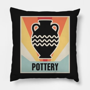 Vintage Style Pottery Poster Pillow