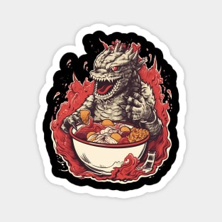 Monster Reptile in ramen Magnet